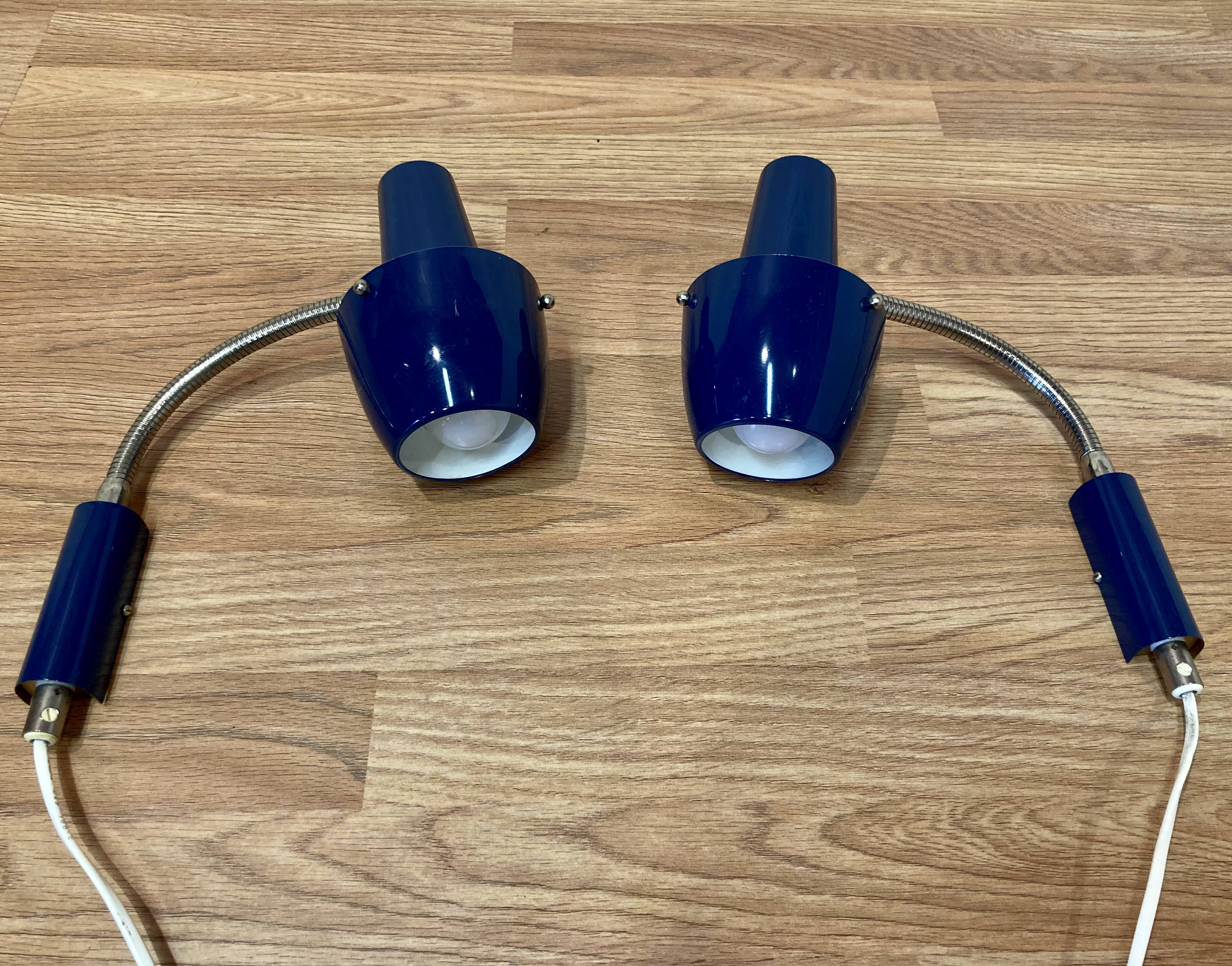 Pair of 1950s Scandinavian design wall lights.