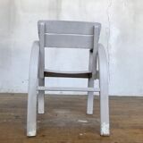 Vintage white children's chair, light grey 1950