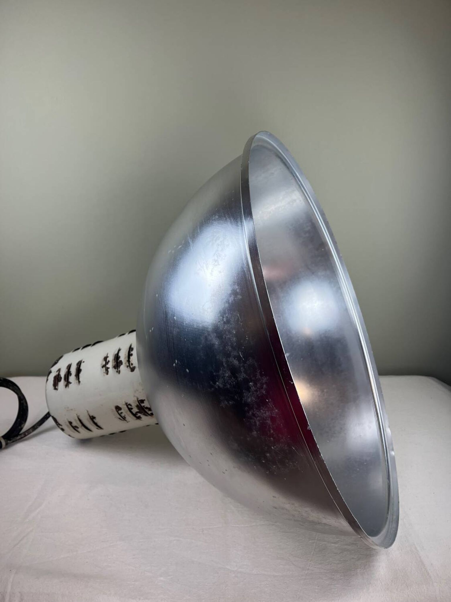 Rare industrial suspension Osram HQL – large aluminium reflector 53