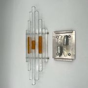 Vintage Handmade Glass 70s Poliarte Sconce ‘Linea’ byAlbano Poli