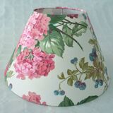 Hydrangea pattern lampshade, English cottage flowers, vintage fabric