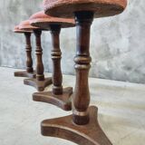 Set of antique stools old pink 1920s