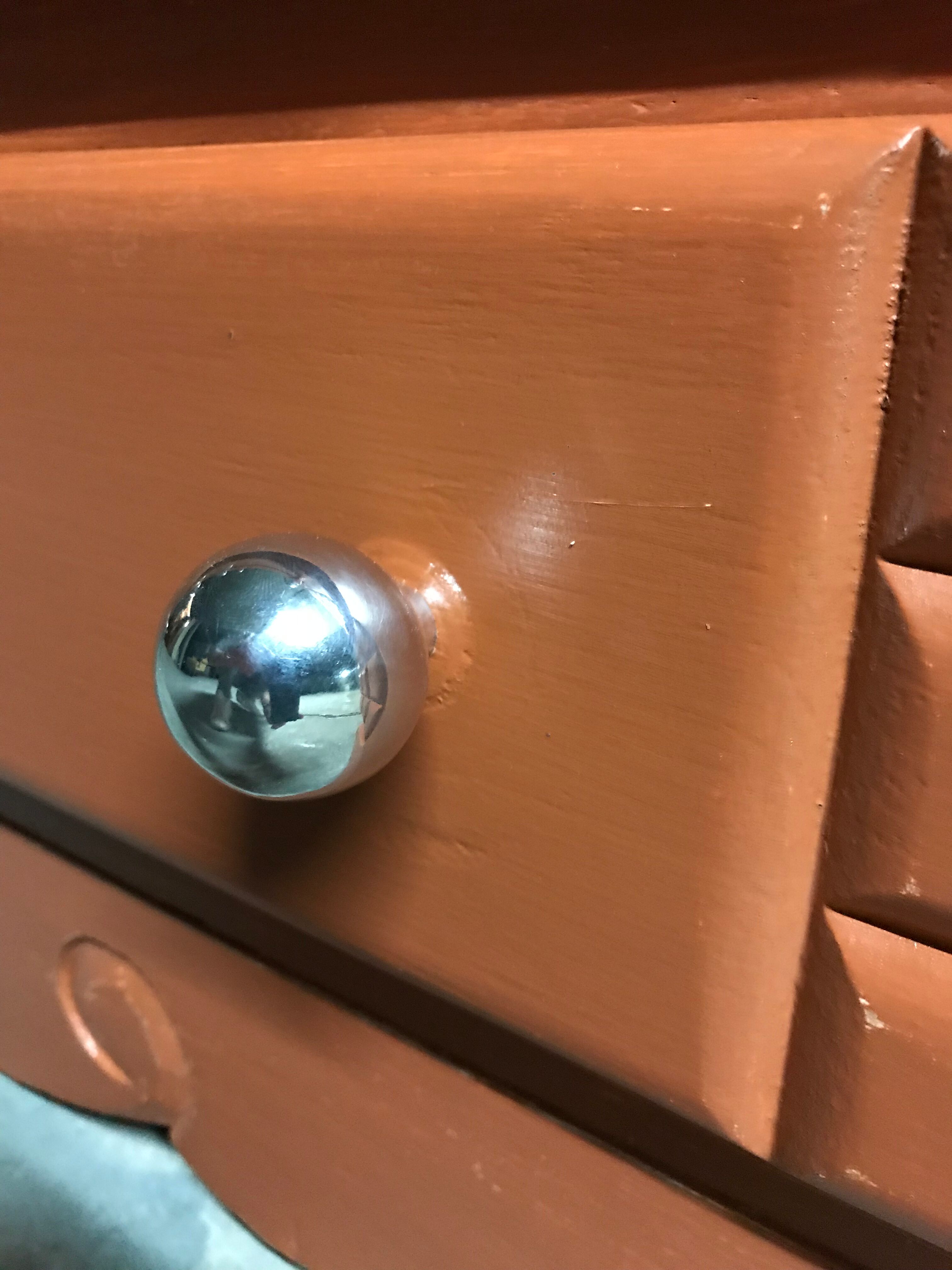 Chest of drawers time Art Deco ochre / renovated orange