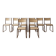 Set of 8 vintage industrial style chairs in metal and wood.