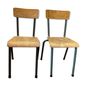 Chaises ecolier vintage