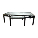Pierre Vandel trundle coffee tables in lacquered metal and glass
