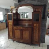 Ancien grand meuble cabinet louix xvi vitrine miroir