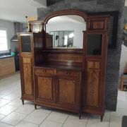 Ancien grand meuble cabinet louix xvi vitrine miroir