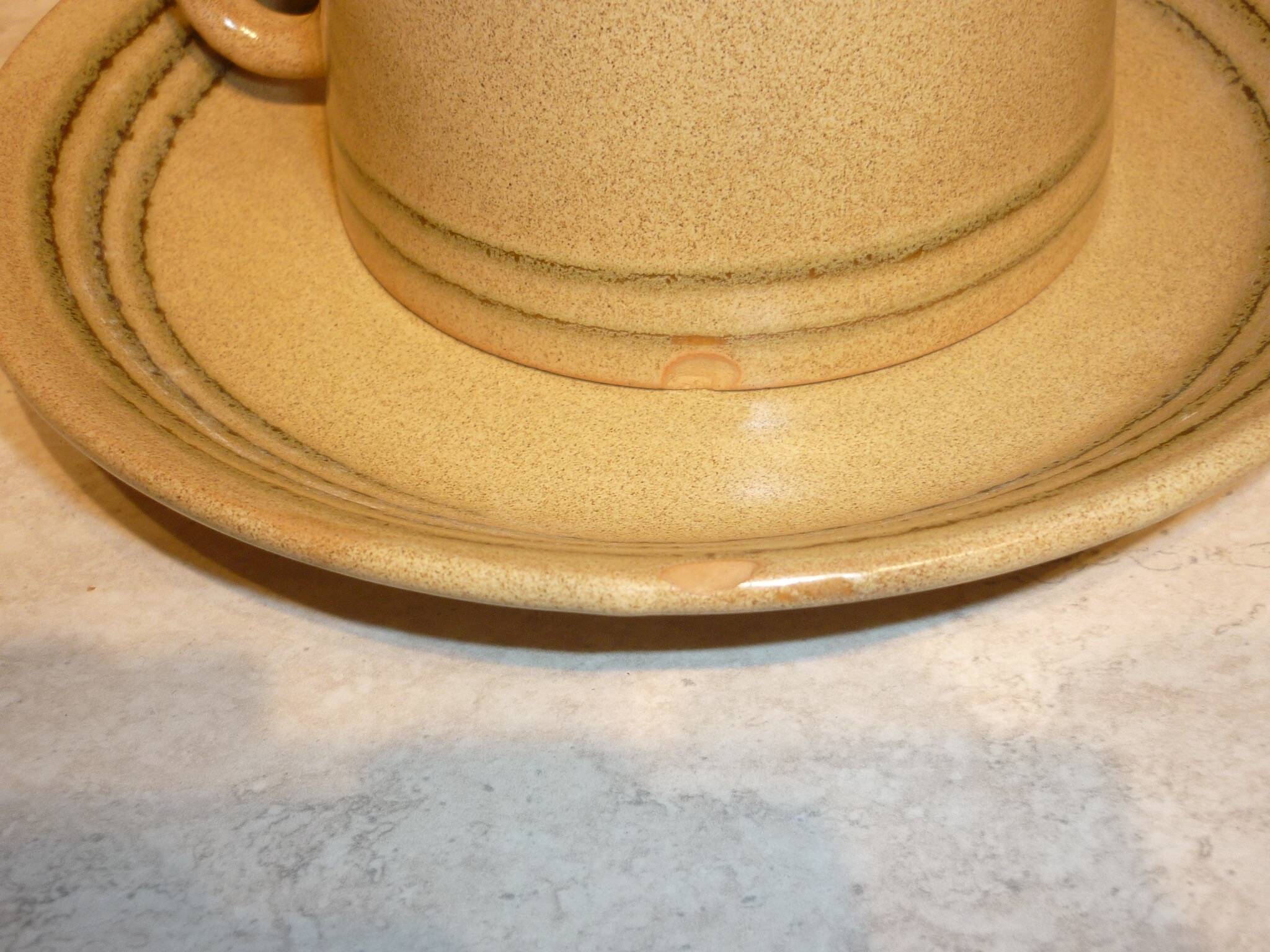 Pair of Sarreguemines cups and saucers