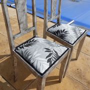 Set of 2 chic chairs with top fabrics patterned wooden leaf quality