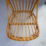 4 rattan chairs 50-60's