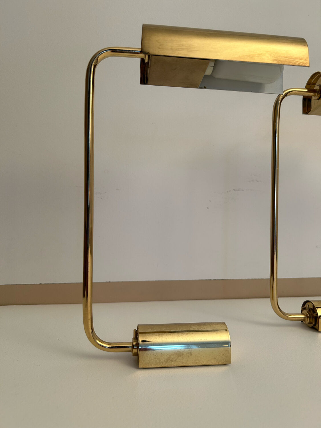 Set de 3 appliques vintage orientable, laiton, France 1970