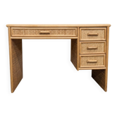 Vintage Boho Chic desk in bamboo and rattan