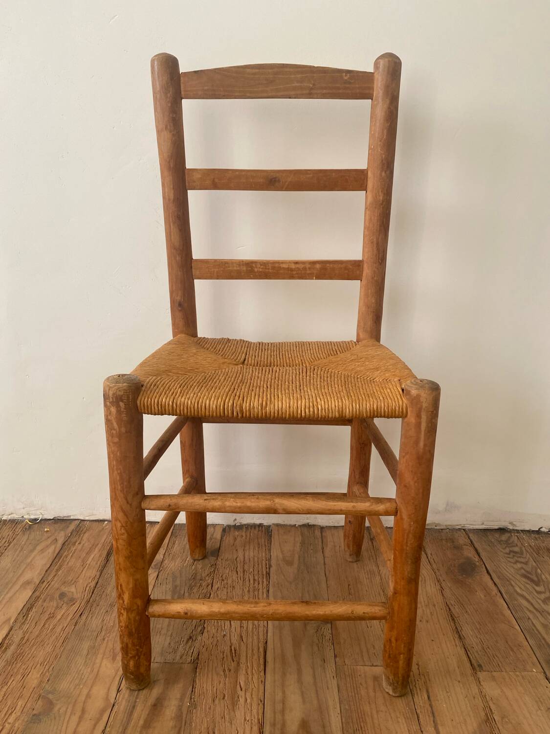Lot de 6 chaises en orne et paille