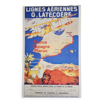 Affiche Air France - Lignes Aériennes Latécoère