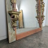 Large trumeau altarpiece composition of woodwork from the 18th century.