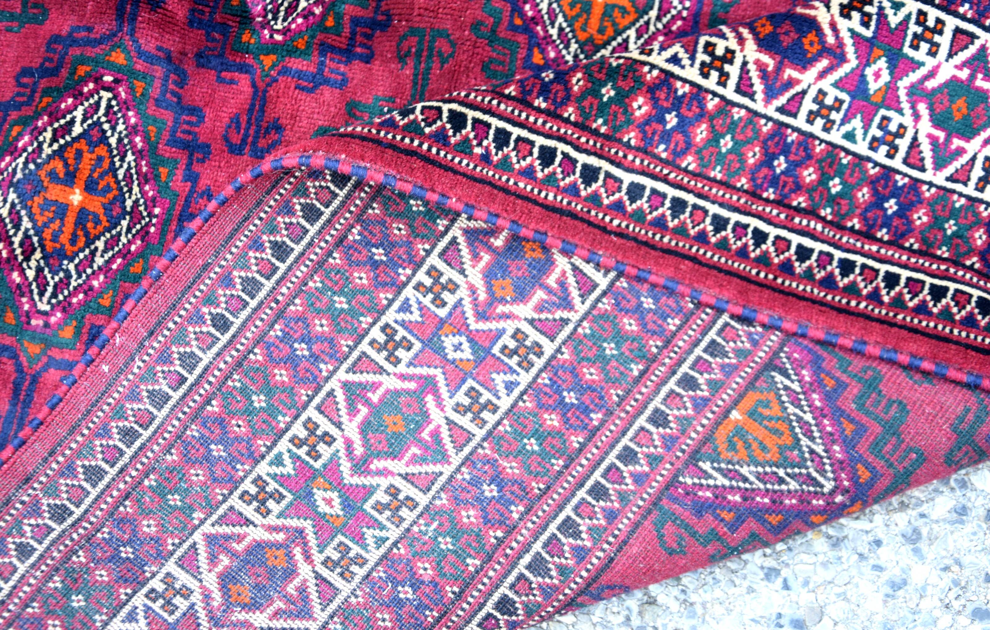 Large Semi Antique Turkmen Rug Bukhara Yomouth 370 × 224 Cm - Handmade