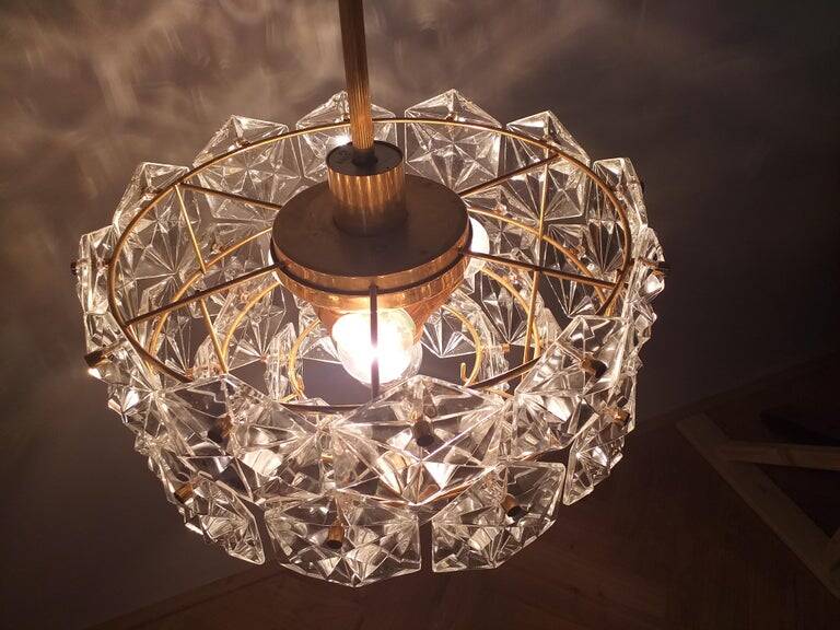 Chandelier en verre BIG des années 1970, Kinkeldey, Allemagne.