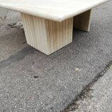Travertine diamond coffee table