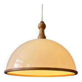 Suspension vintage en bois blanc et plexiglas Steinhauer