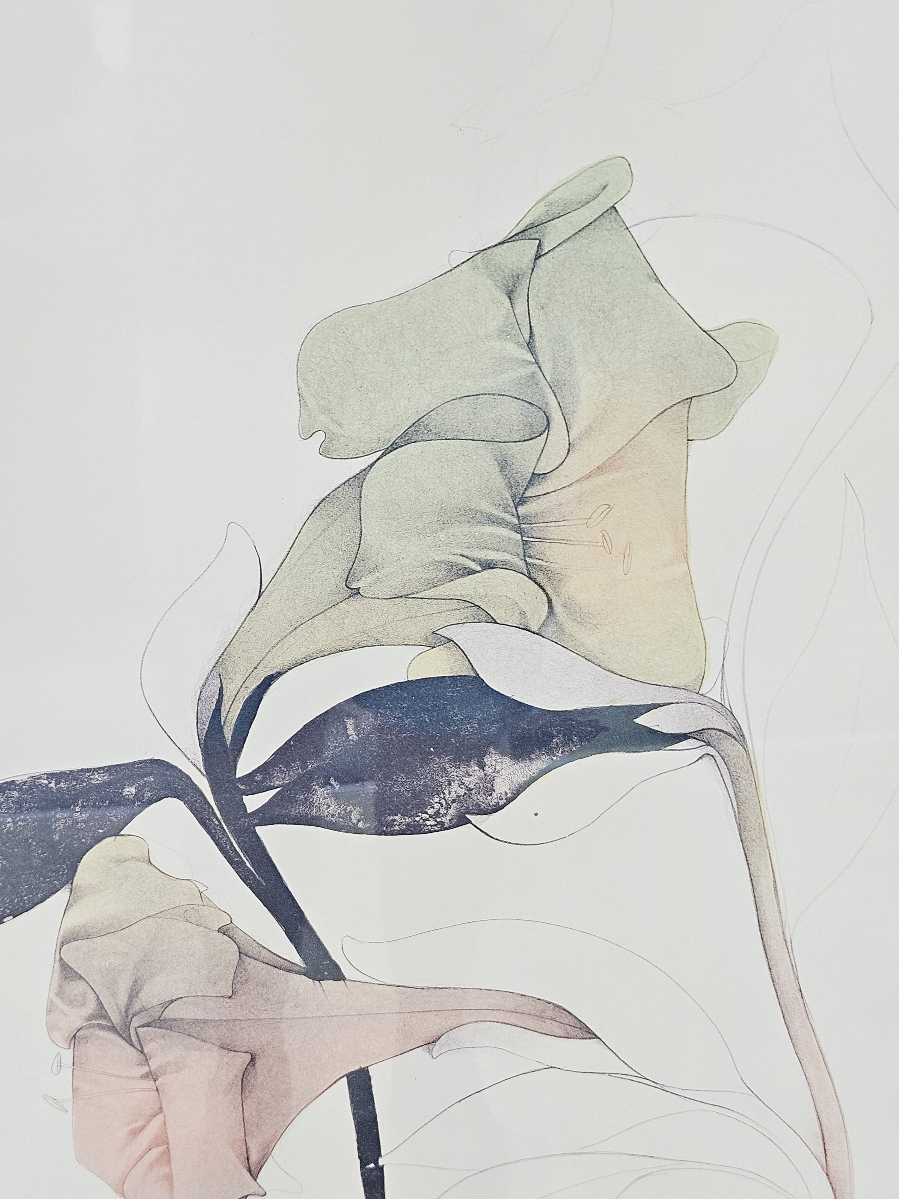 Lithograph Melancholy 109cm x 81cm, aut. B. Bruni, Edition Volker Huber