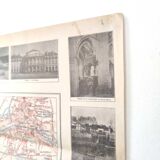 Old map France Brittany Rennes St Malo