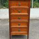 Louis XVI solid cherry wood chest of drawers with 5 drawers, 1980.