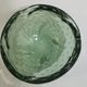 Large Murano green bullicante ashtray – vintage blown Italian glass – empty