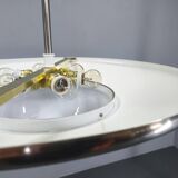 Suspension Bauhaus en nickel et verre, Tchécoslovaquie des années 1930