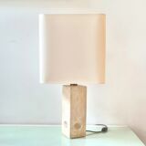 Sculpted travertine table lamp, italy 1970s