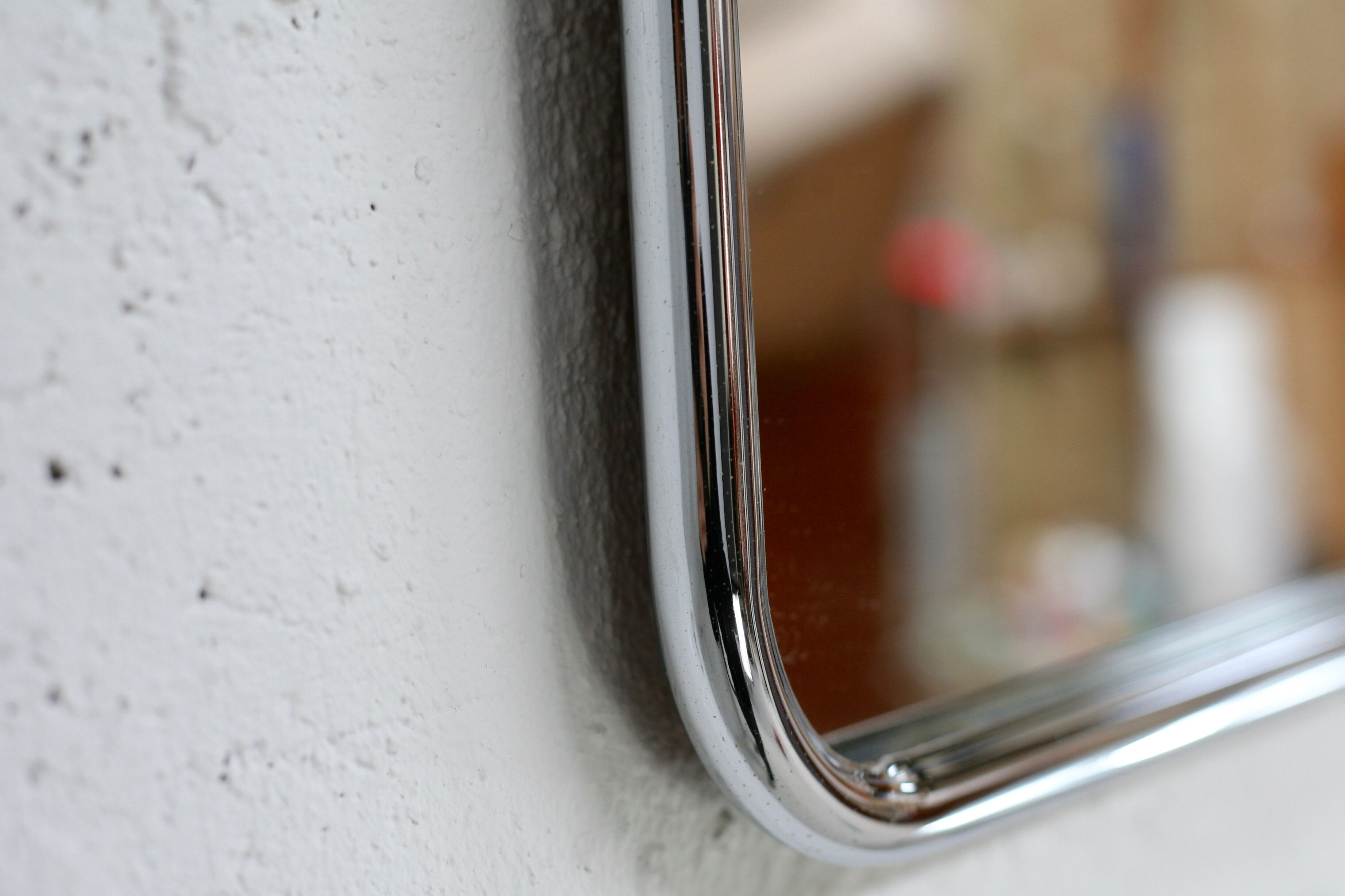 Pair of tubular steel mirrors, france, circa 1970