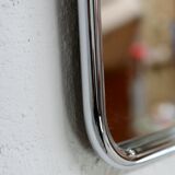 Pair of tubular steel mirrors, france, circa 1970