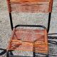 Set of 4 chairs scoubidou green and orange tubes metal black from the 60s