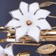 Set of 4 Murano White Flowers Wall Light, 1970s