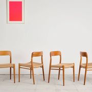 Set of 4 chairs model 75 in oak, Niels O. Møller, Denmark, 1950s