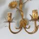 Series of 3 flower appliques "sunflowers" in 70s gold metal