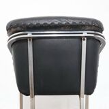 Dining Chairs with Steel and Leather by Mobil Girgi, 1970s, Set of 4