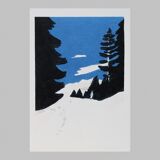 La Montagne, series of 3 vertical illustrations in the format 14.5 x 21 cm