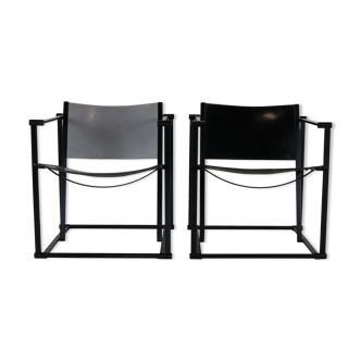 Set of two minimalistic arm chairs by Radboud van Beekum for UMS Pastoe