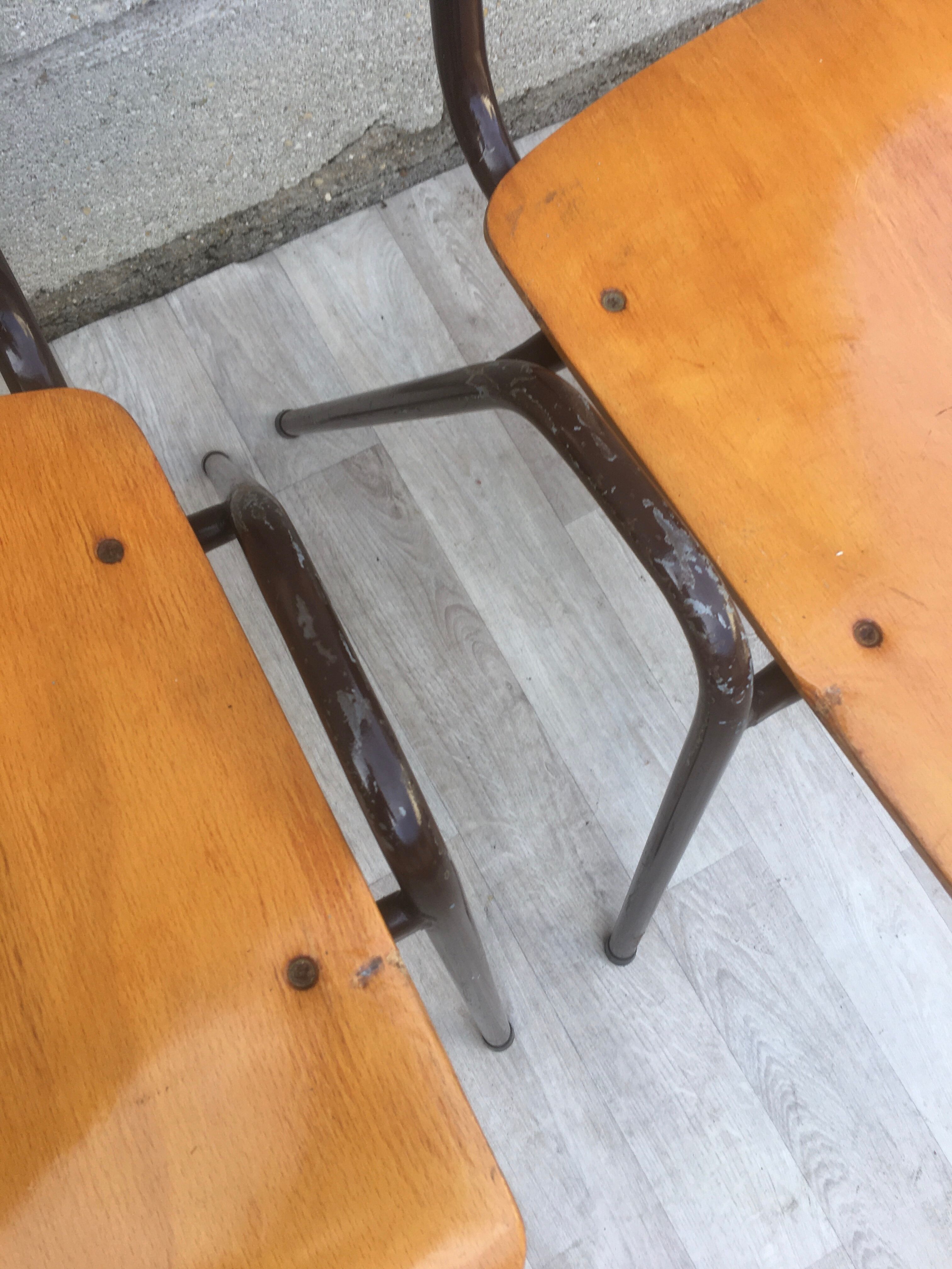 Set of 6 retro chairs in Vervoort wood