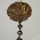 French Vintage Bronze and Glass 4 Light Art Nouveau Crystal Chandelier