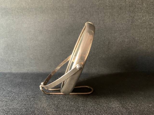 Small old barber's mirror, round, 2 sides, 1930
