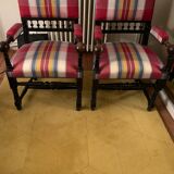 2 ball armchairs completely redone and upholstered in modern style ( H 98 P 57 L 56 )