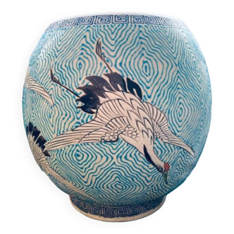 Japanese round vase signed