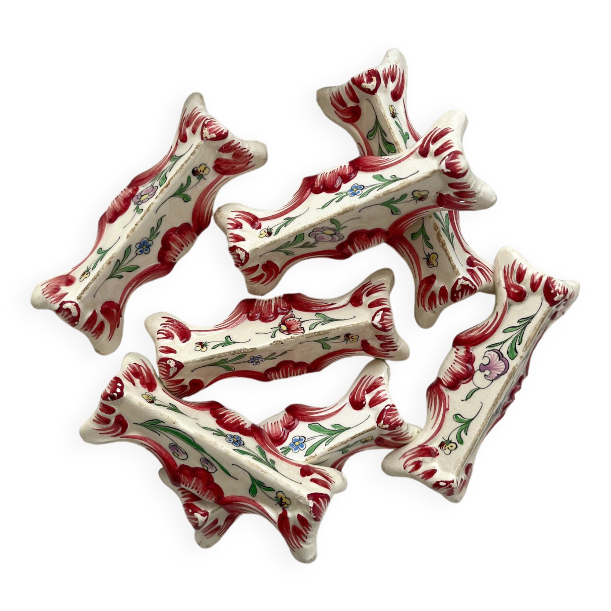 Painted earthenware knife holder Nans sous Sainte-Anne