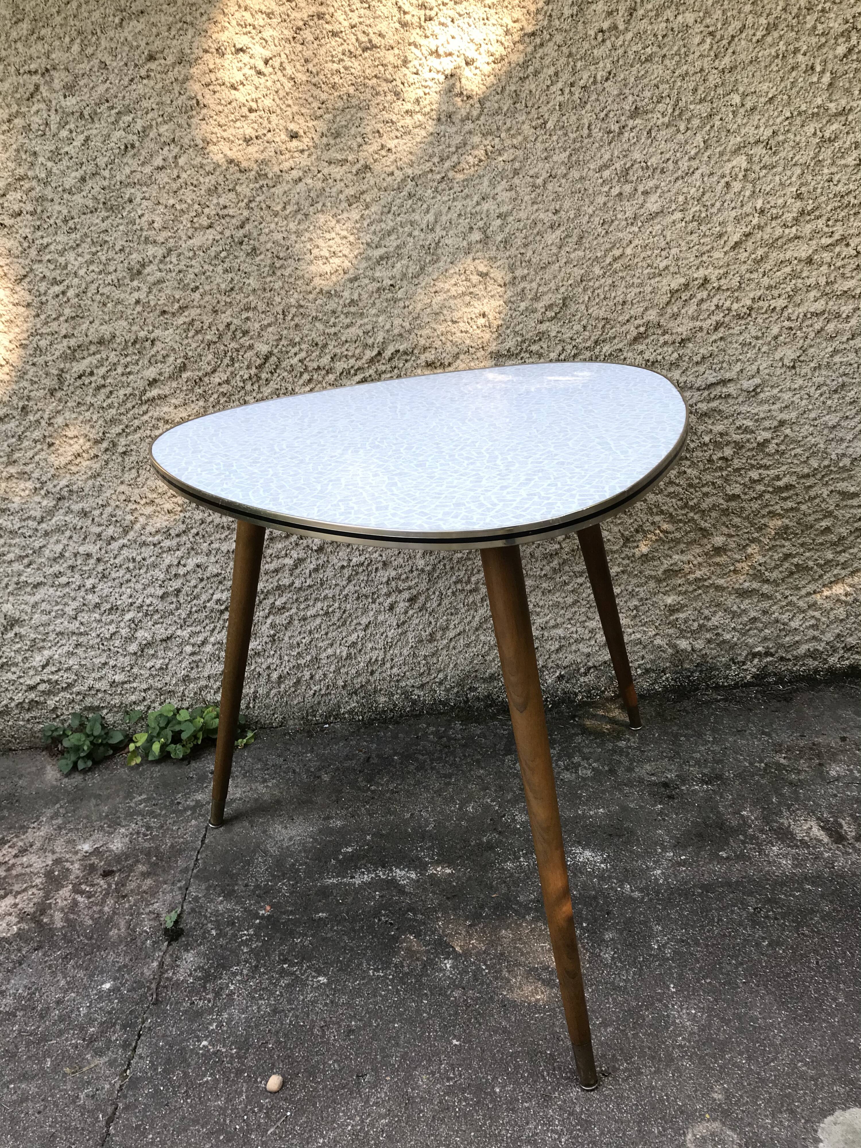 Free-form vintage tripod coffee table