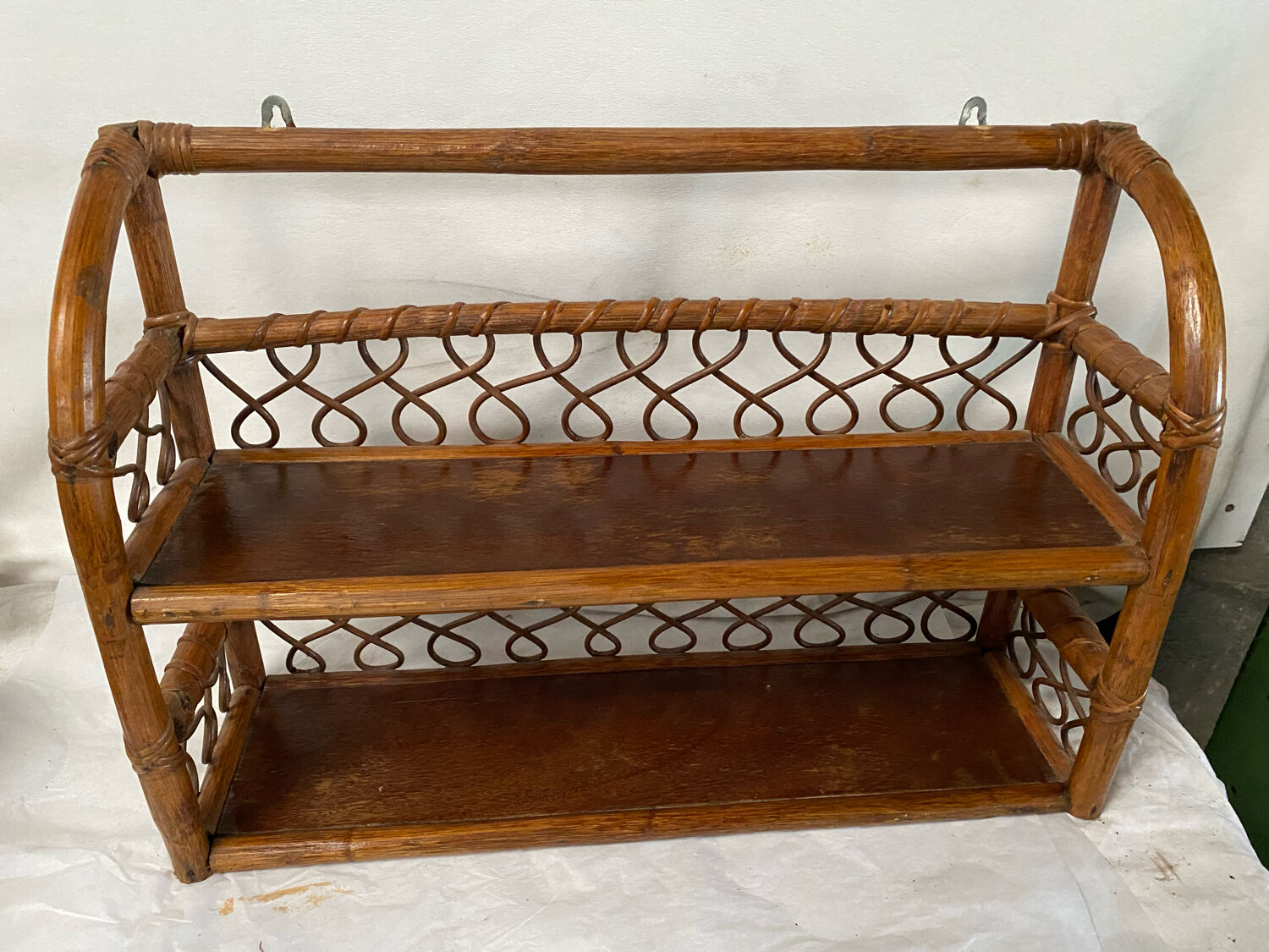 Vintage rattan shelf