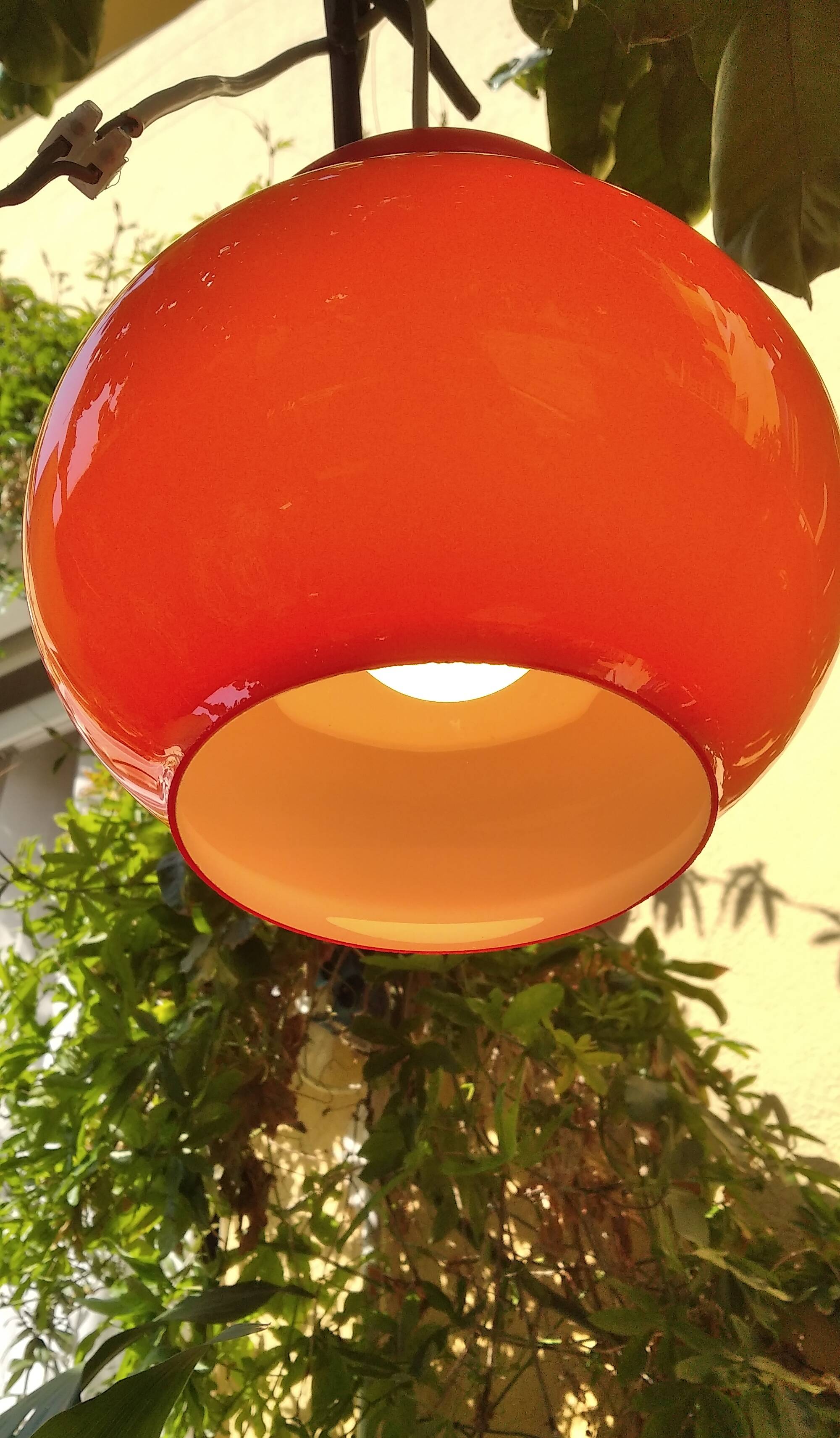 Vintage opaline pendant light