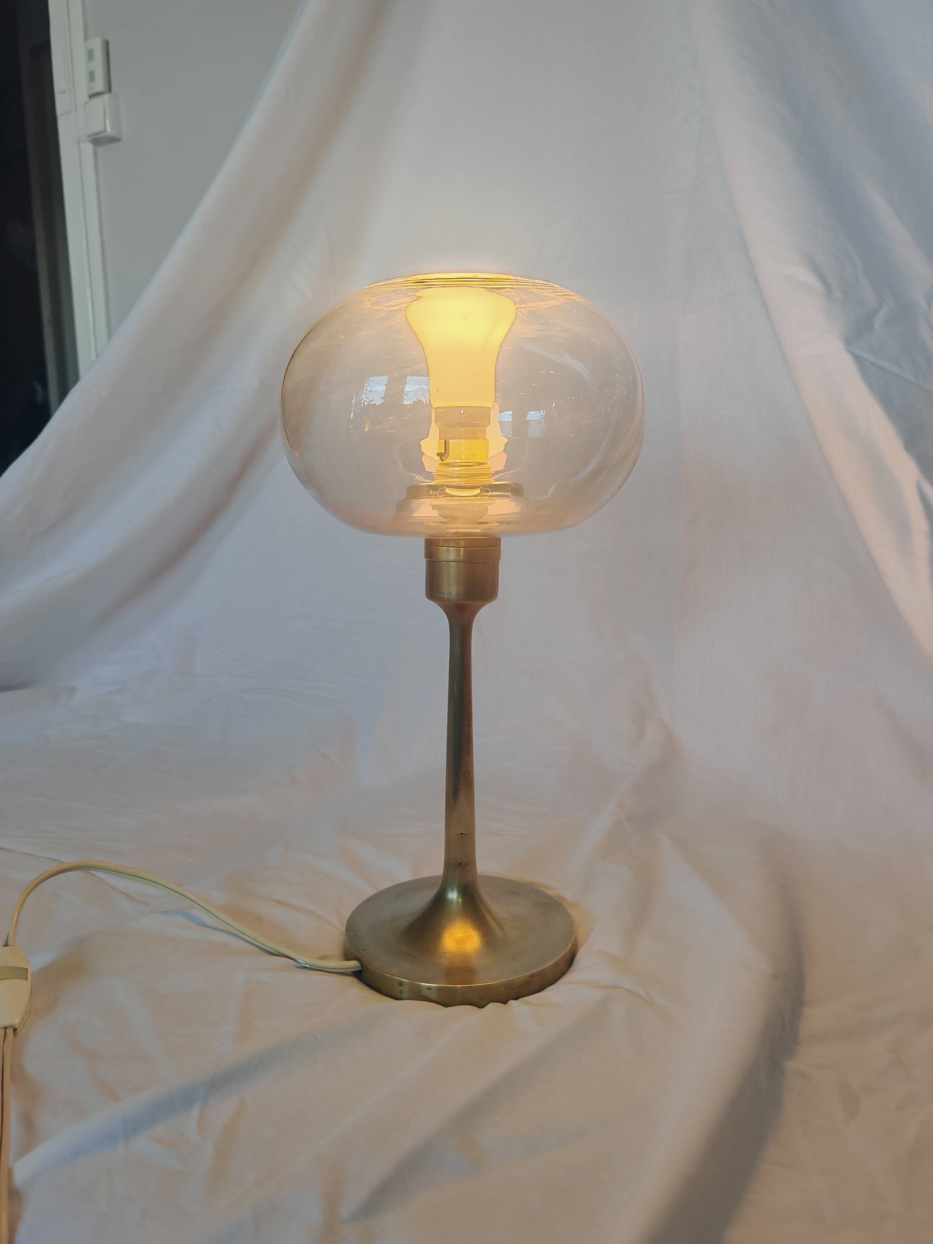 Sciolari style brass and glass lamp, 1970