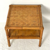 Side table in vintage rattan 70's